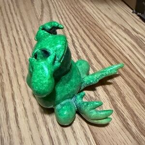 A collectible green frog figurine from Kitty's Critters series, "See No Evil